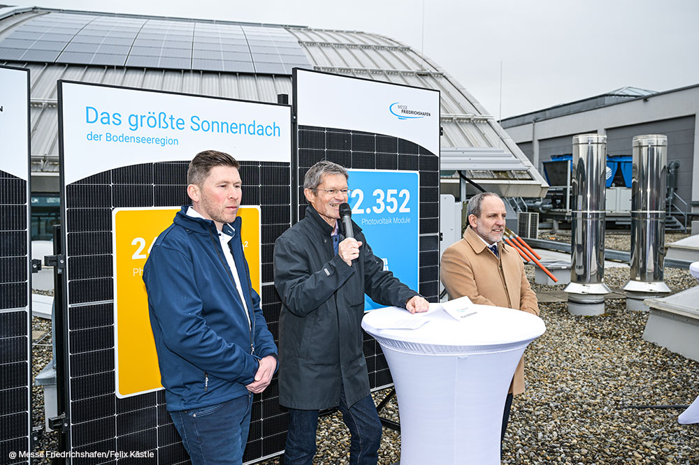 Messe Friedrichshafen: Solaranlage in Betrieb